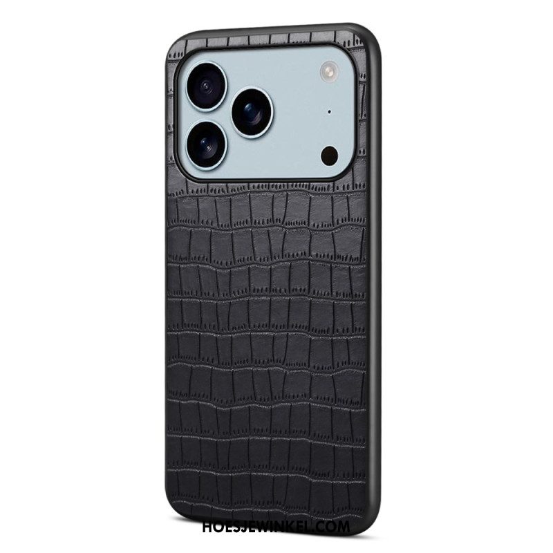 Hoesje iPhone 17 Pro Max Krokodillenstijl Bescherming Hoesje