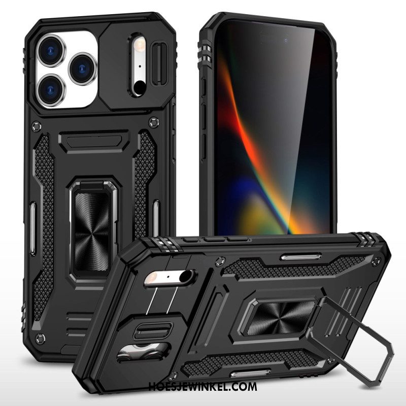 Hoesje iPhone 17 Pro Max Lenshouder En Beschermer Met Metaaleffect