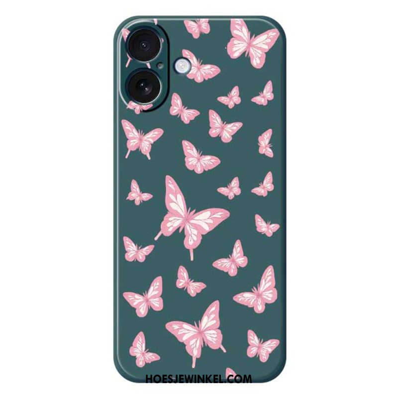 Hoesje iPhone 17 Vlinders Van Vloeibare Siliconen