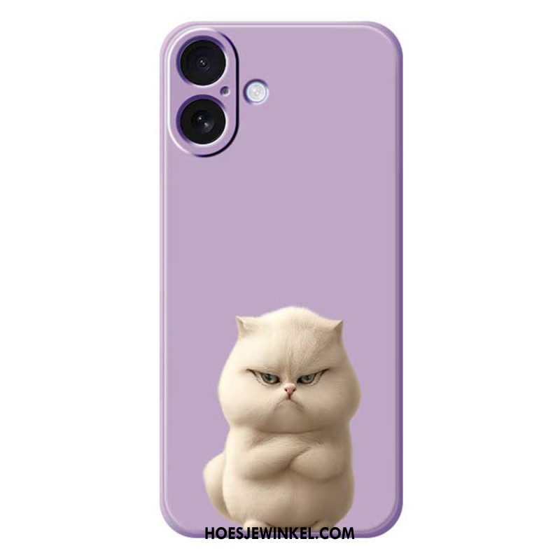 Hoesje iPhone 17 Vloeibare Siliconen Angry Cat Bescherming Hoesje