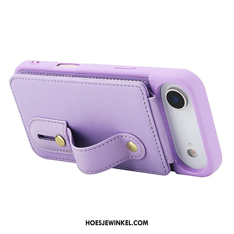 Hoesje iPhone Air Kaarthouder En Schouderband Bescherming Hoesje