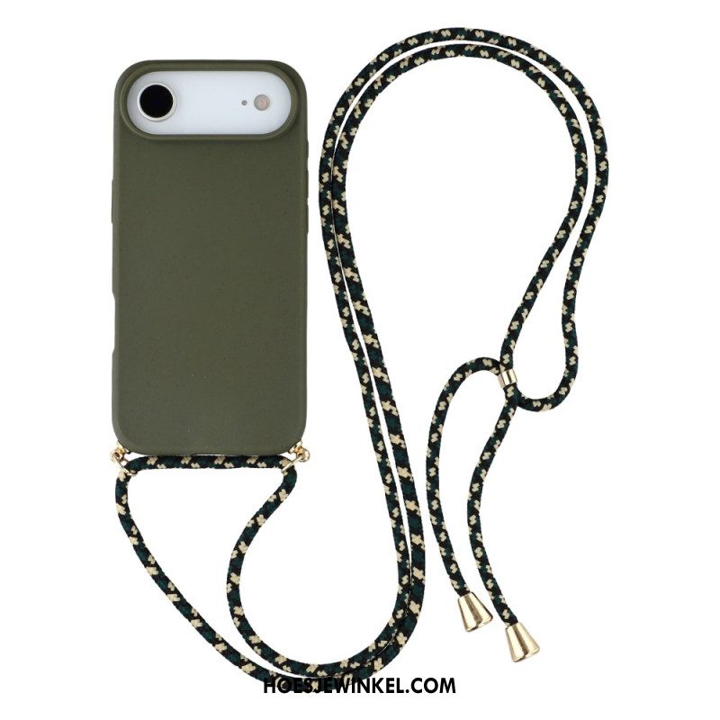 Hoesje iPhone Air Met Siliconenkoord En Tarwevezel