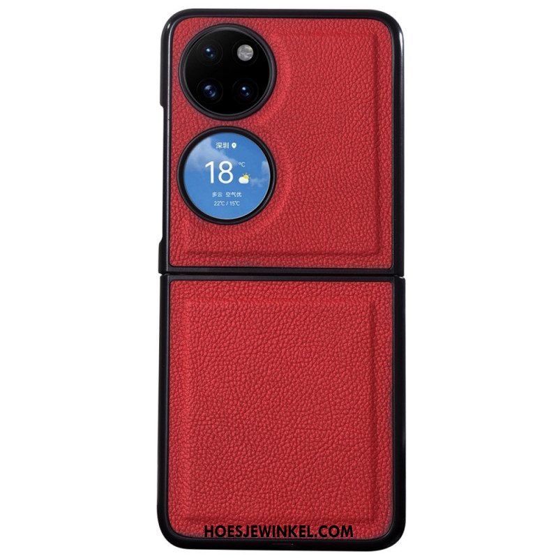 Hoesje voor Huawei P50 Pocket Echt Lederen Ontwerp