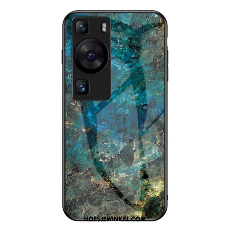 Hoesje voor Huawei P60 Pro Marmer Gehard Glas