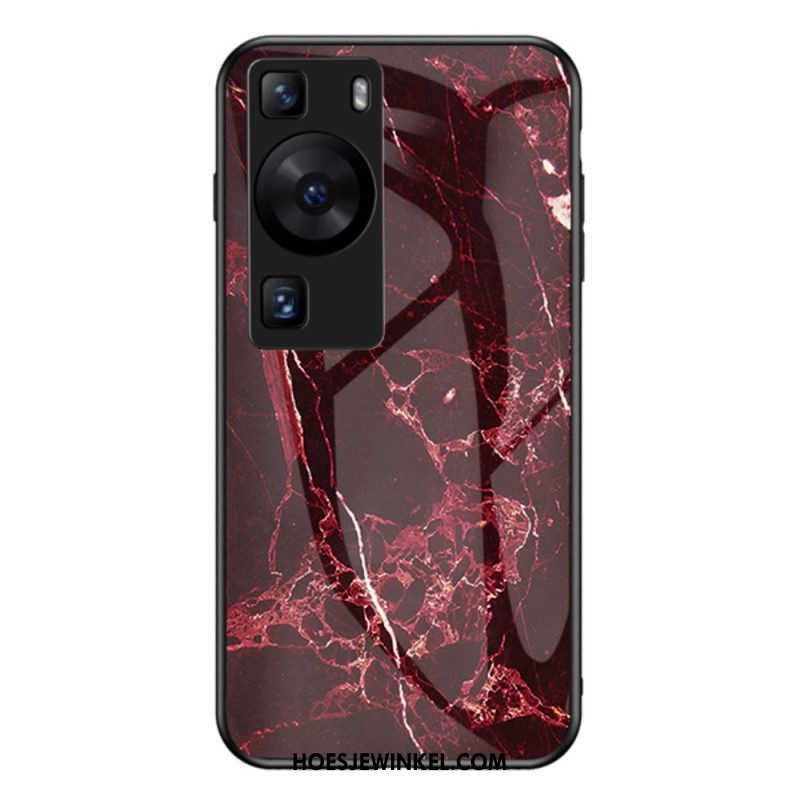 Hoesje voor Huawei P60 Pro Marmer Gehard Glas