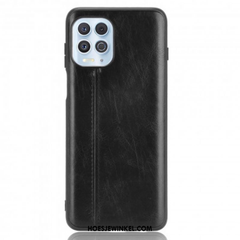 Hoesje voor Moto G100 Couture-leereffect