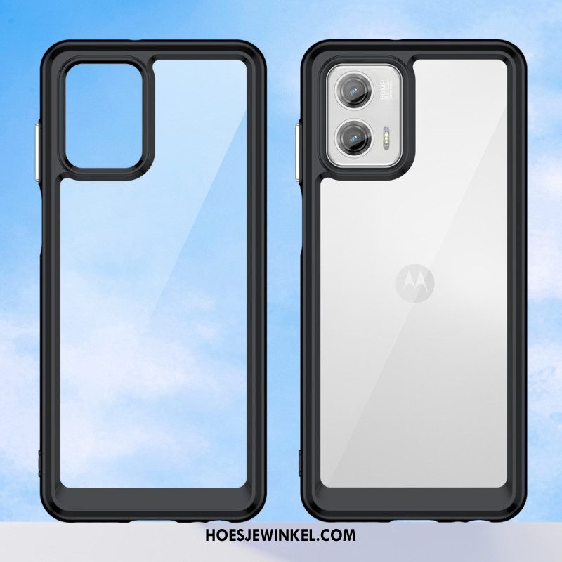 Hoesje voor Moto G73 5G Transparante Hybride