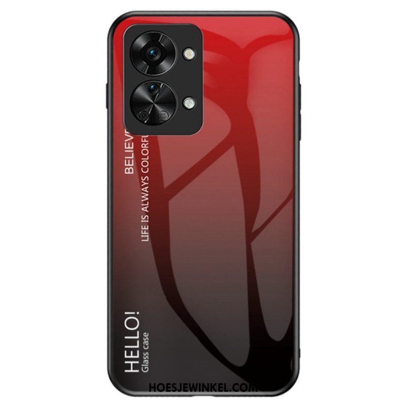 Hoesje voor OnePlus Nord 2T 5G Gehard Glas Hallo