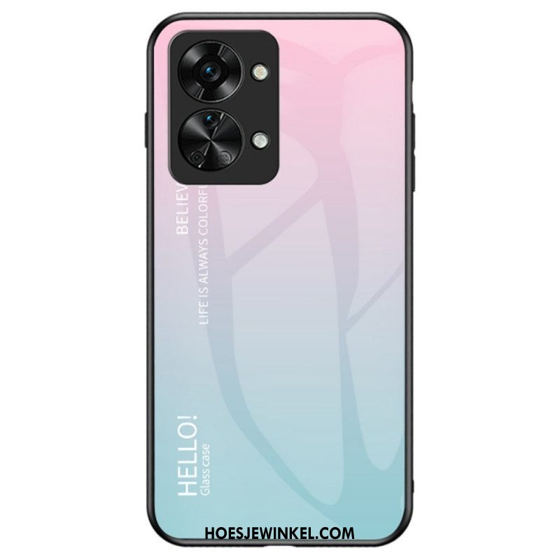 Hoesje voor OnePlus Nord 2T 5G Gehard Glas Hallo