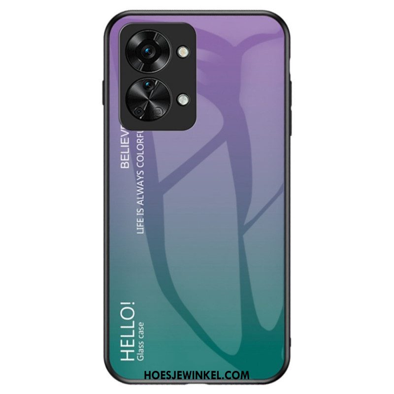 Hoesje voor OnePlus Nord 2T 5G Gehard Glas Hallo