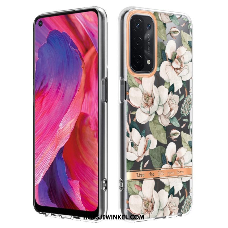 Hoesje voor Oppo A54 5G / A74 5G Naadloze Bloemen