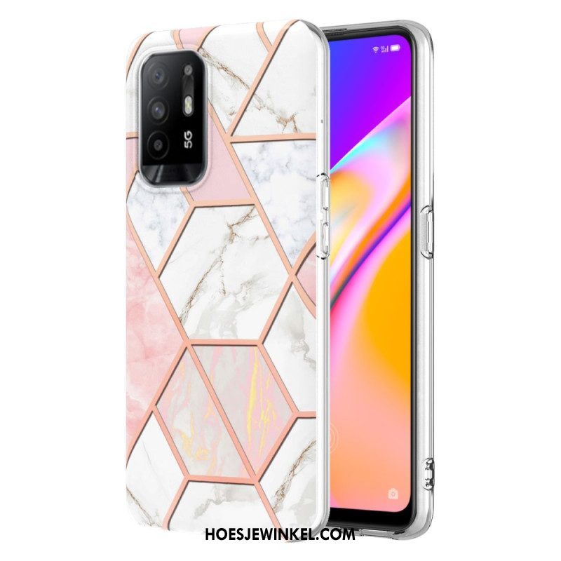 Hoesje voor Oppo A94 5G Flitsend Geometrisch Marmer