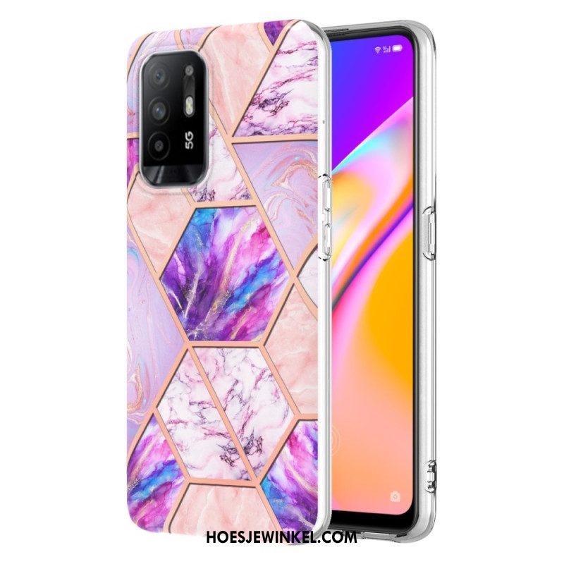 Hoesje voor Oppo A94 5G Flitsend Geometrisch Marmer