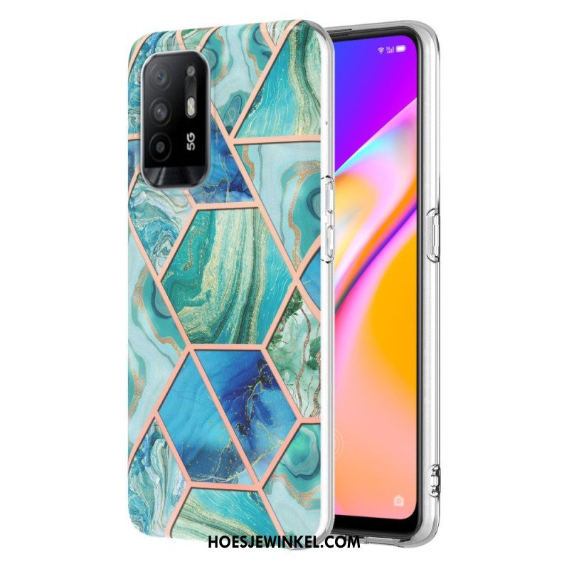 Hoesje voor Oppo A94 5G Flitsend Geometrisch Marmer