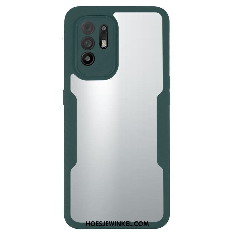 Hoesje voor Oppo A94 5G Hybride Transparant Gekleurde Randen