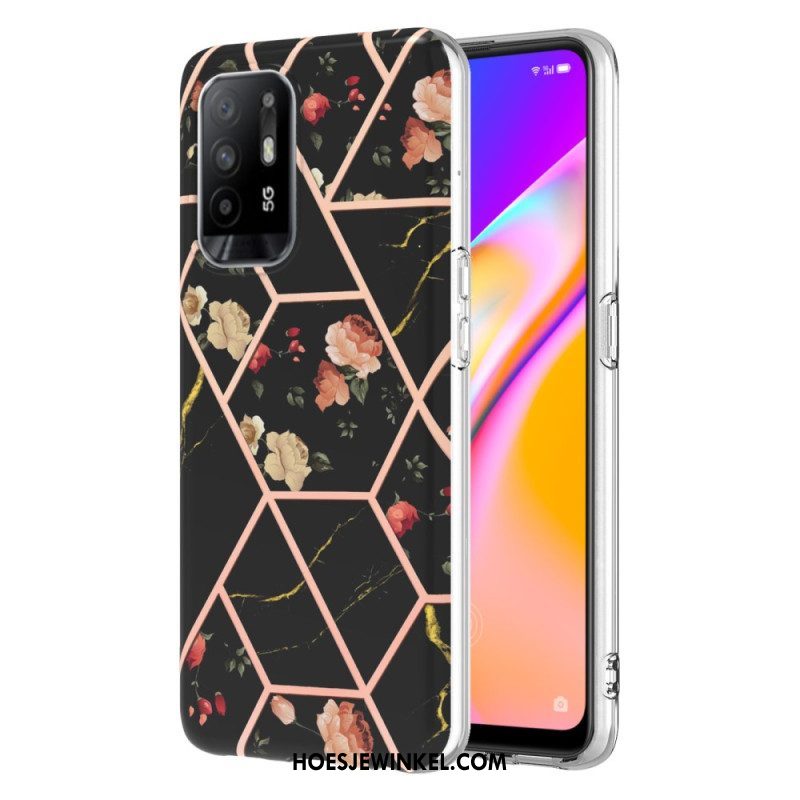 Hoesje voor Oppo A94 5G Kleurrijk Geometrisch Marmer