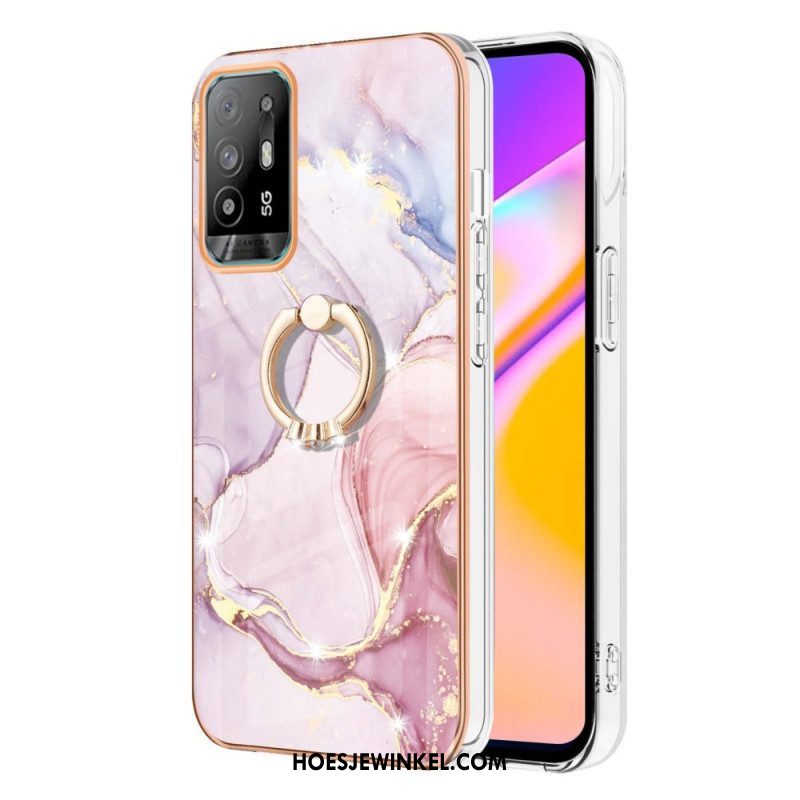 Hoesje voor Oppo A94 5G Marmer Met Ring