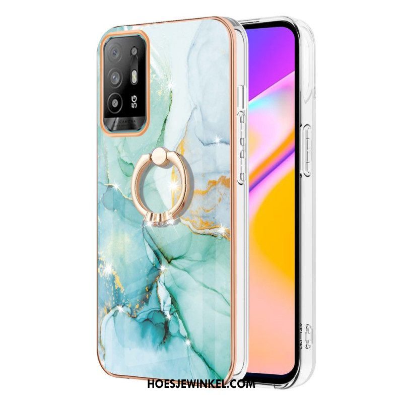 Hoesje voor Oppo A94 5G Marmer Met Ring