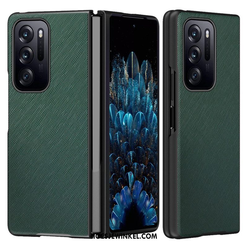 Hoesje voor Oppo Find N Getextureerd Lederen Ontwerp