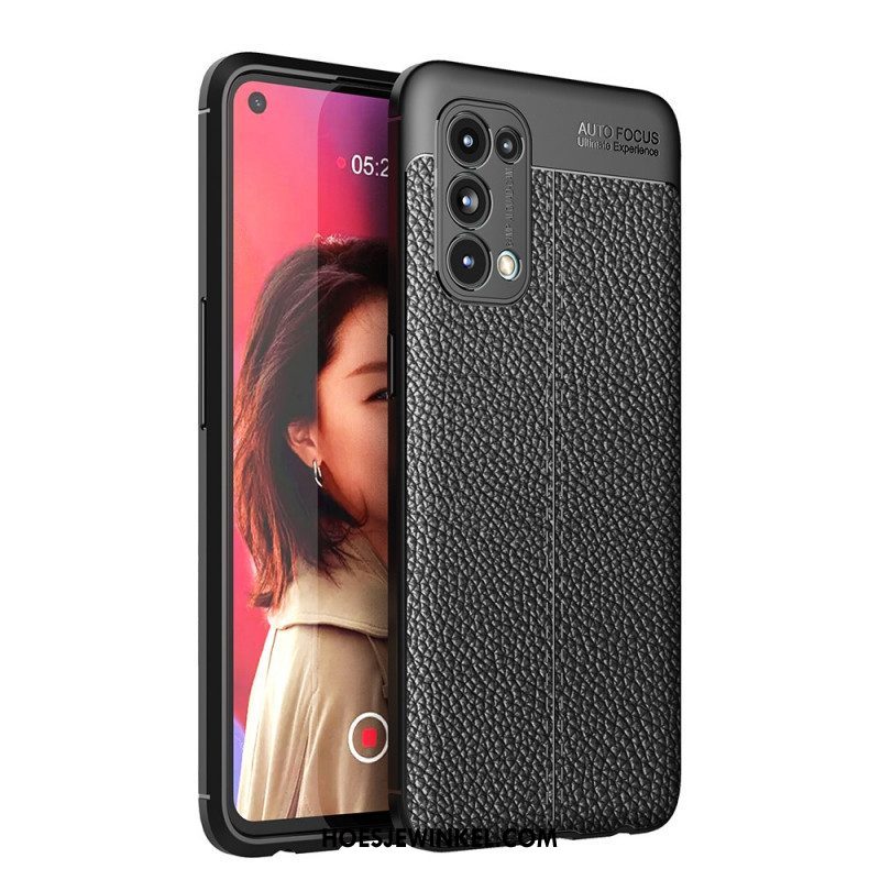 Hoesje voor Oppo Find X3 Lite Dubbellijnig Litchi-leereffect