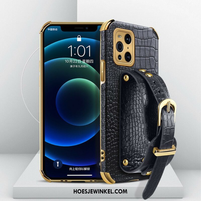 Hoesje voor Oppo Find X3 Pro Croco Band