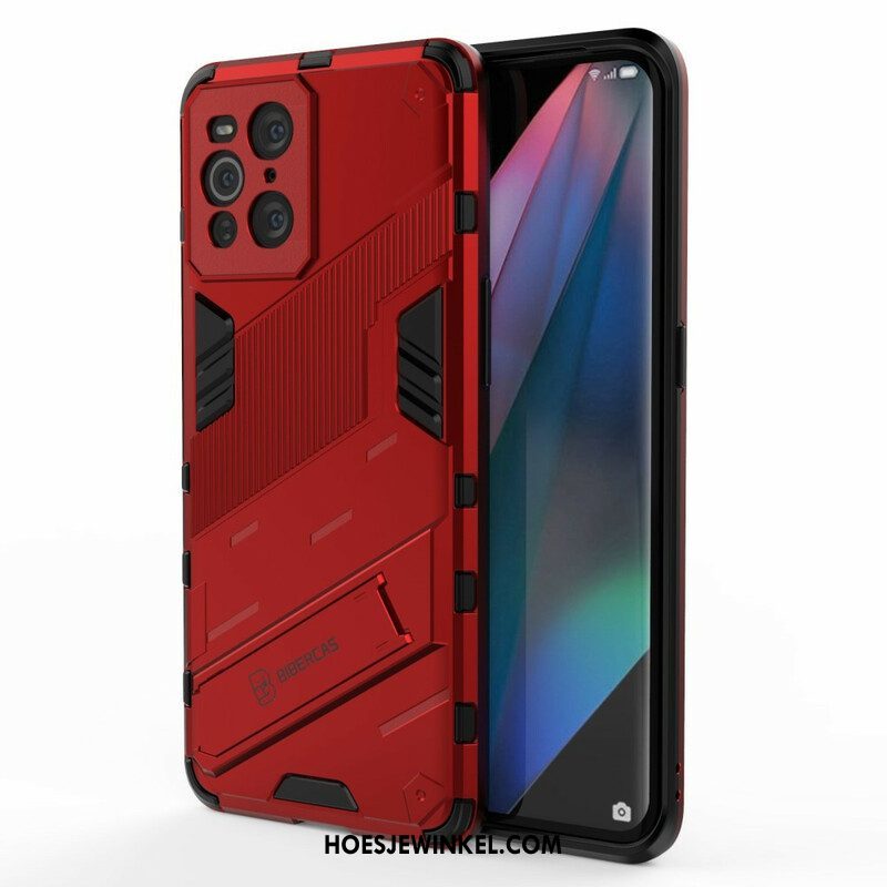 Hoesje voor Oppo Find X3 Pro Handsfree Afneembare Standaard Met Twee Standen