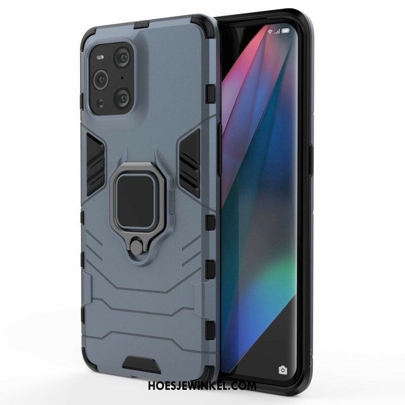 Hoesje voor Oppo Find X3 Pro Ringbestendig