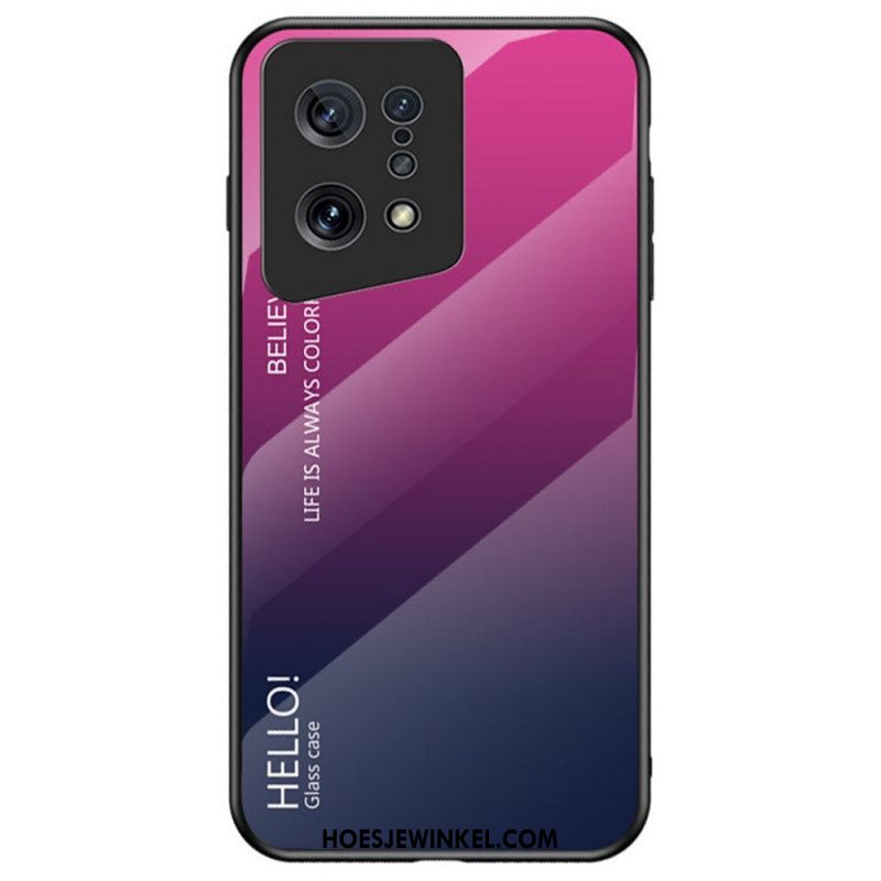 Hoesje voor Oppo Find X5 Gehard Glas Hallo