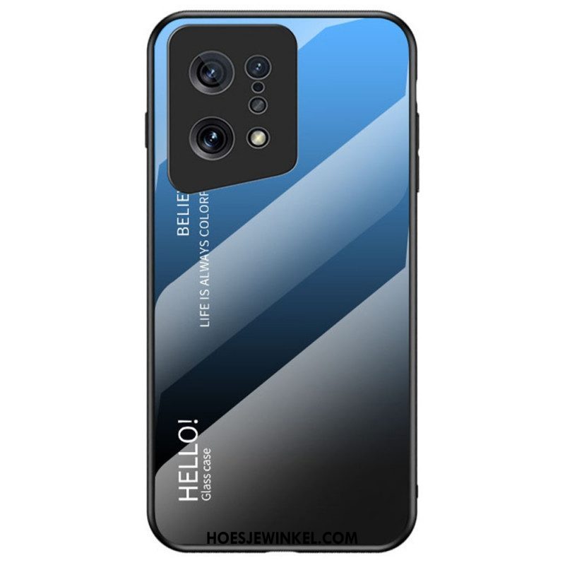 Hoesje voor Oppo Find X5 Gehard Glas Hallo