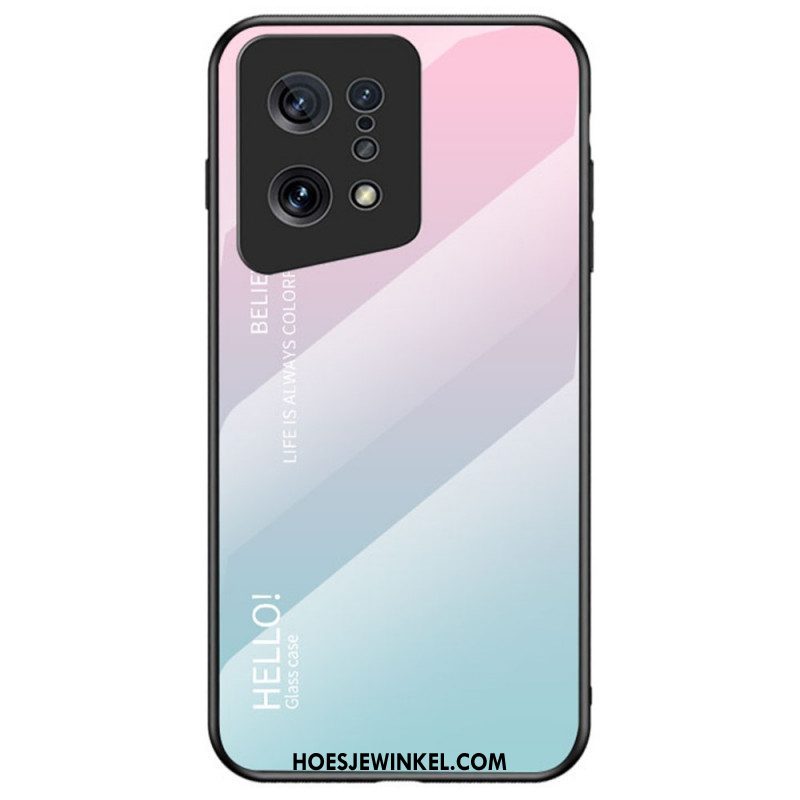 Hoesje voor Oppo Find X5 Gehard Glas Hallo