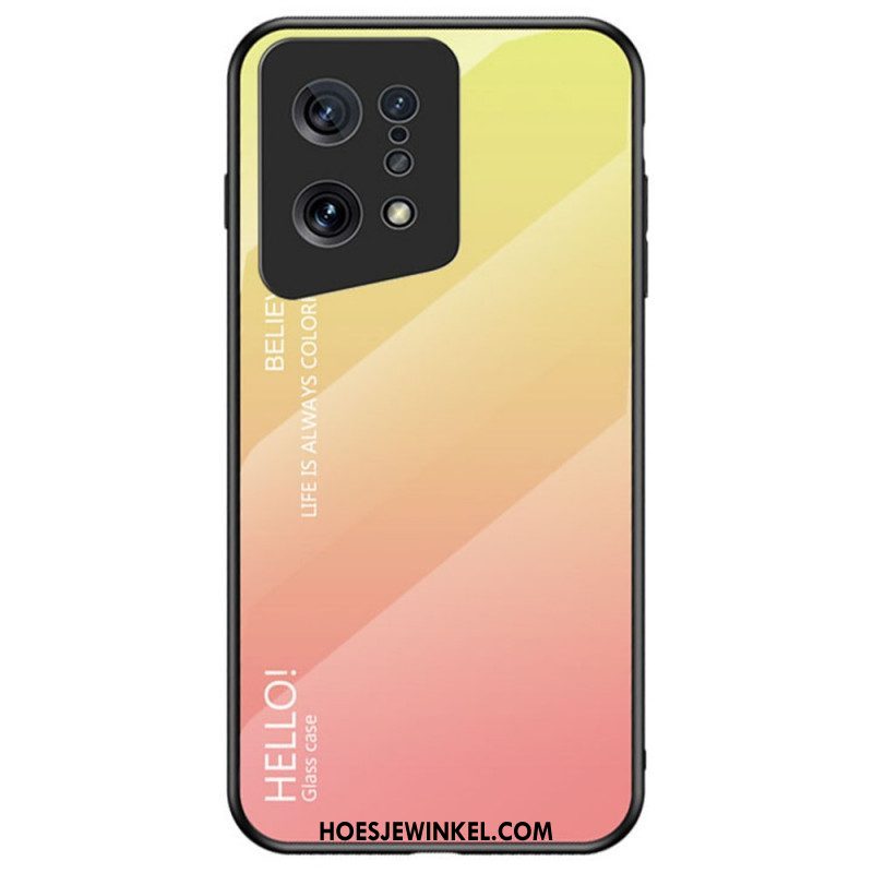 Hoesje voor Oppo Find X5 Gehard Glas Hallo