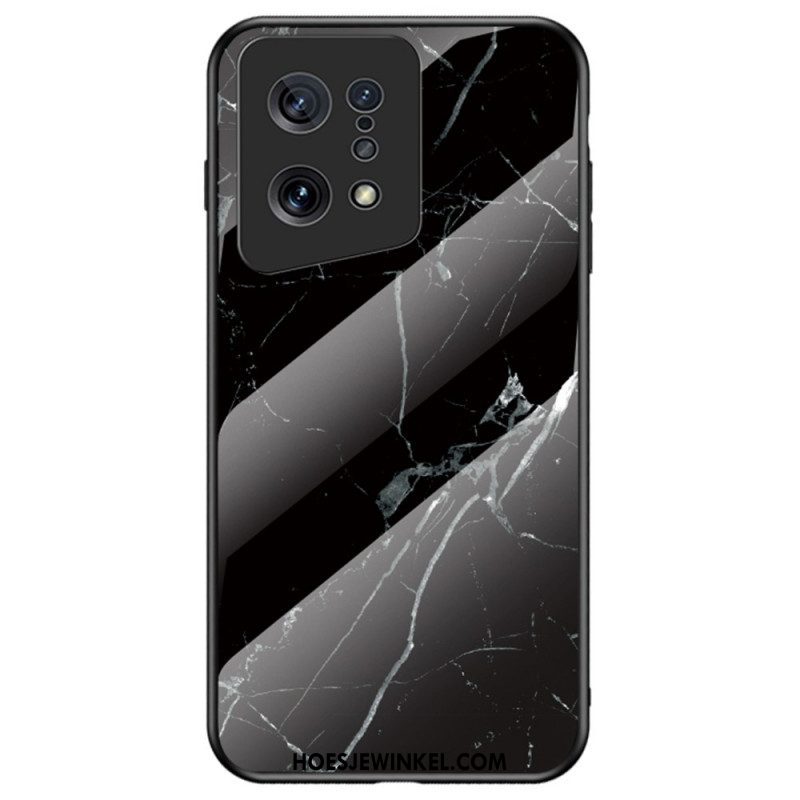 Hoesje voor Oppo Find X5 Gekleurd Marmer Gehard Glas