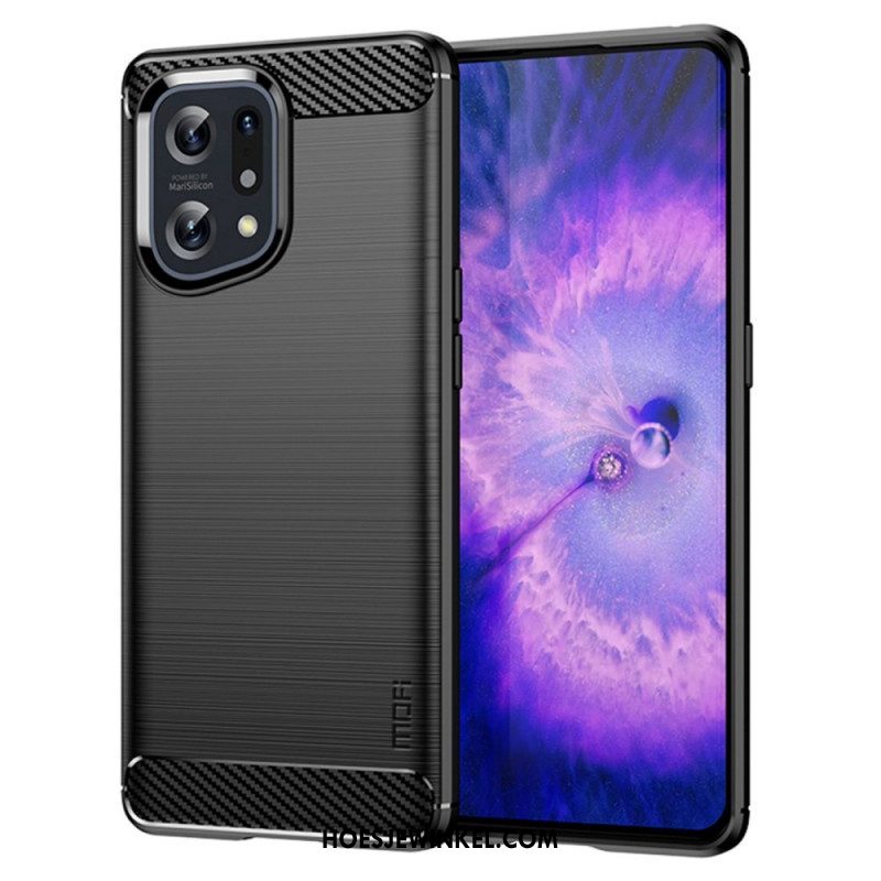 Hoesje voor Oppo Find X5 Mofi Geborsteld Koolstofvezel