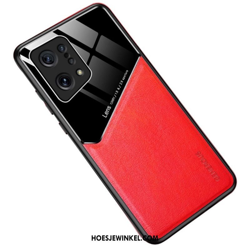 Hoesje voor Oppo Find X5 Premium Kunstleer