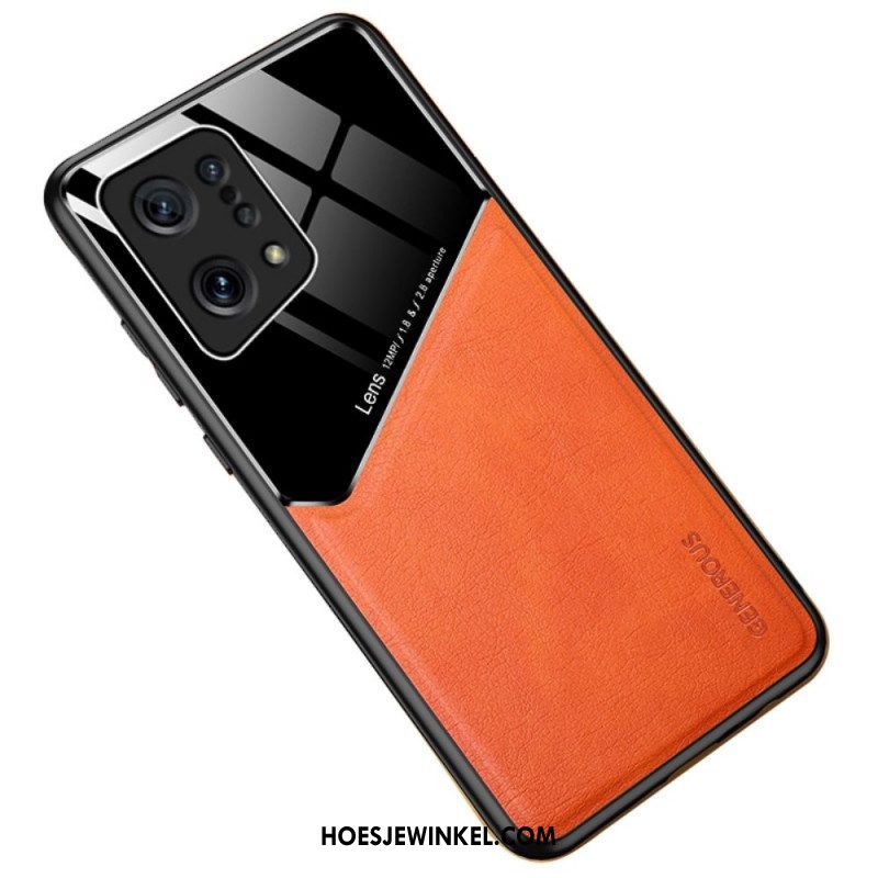 Hoesje voor Oppo Find X5 Premium Kunstleer