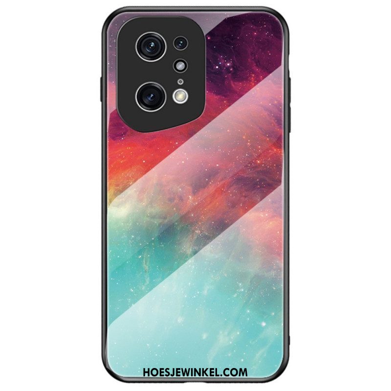 Hoesje voor Oppo Find X5 Pro Marmer Gehard Glas