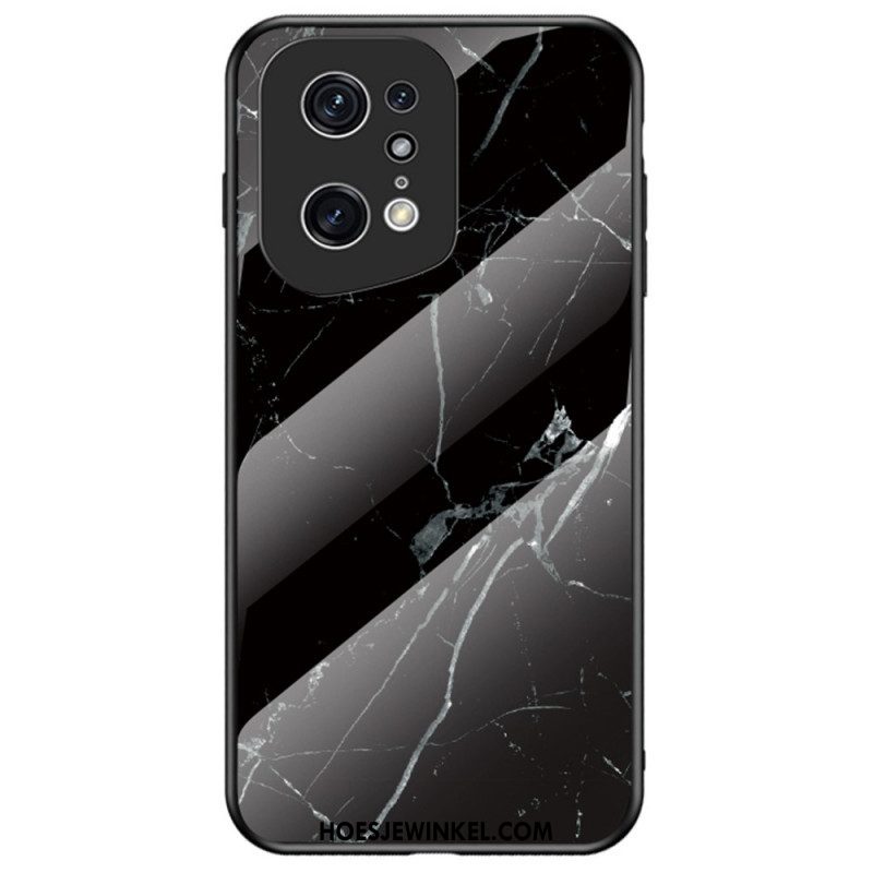 Hoesje voor Oppo Find X5 Pro Marmeren Kleuren Gehard Glas