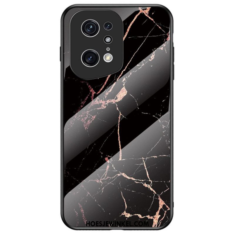 Hoesje voor Oppo Find X5 Pro Marmeren Kleuren Gehard Glas