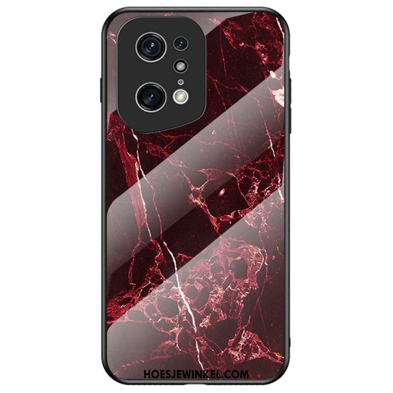 Hoesje voor Oppo Find X5 Pro Marmeren Kleuren Gehard Glas