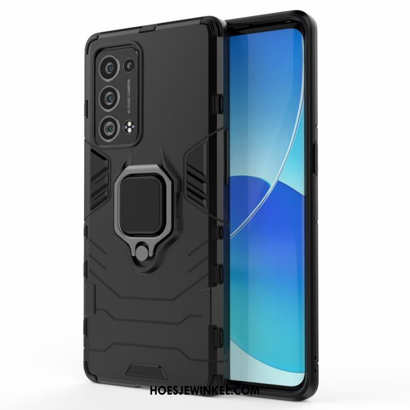 Hoesje voor Oppo Reno 6 Pro 5G Draaibare Ringsteun