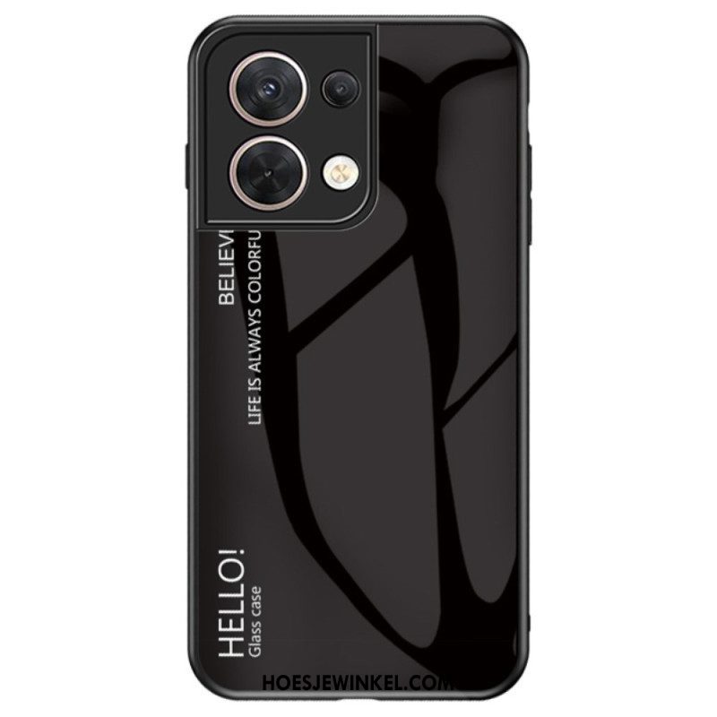 Hoesje voor Oppo Reno 8 Gehard Glas Hallo