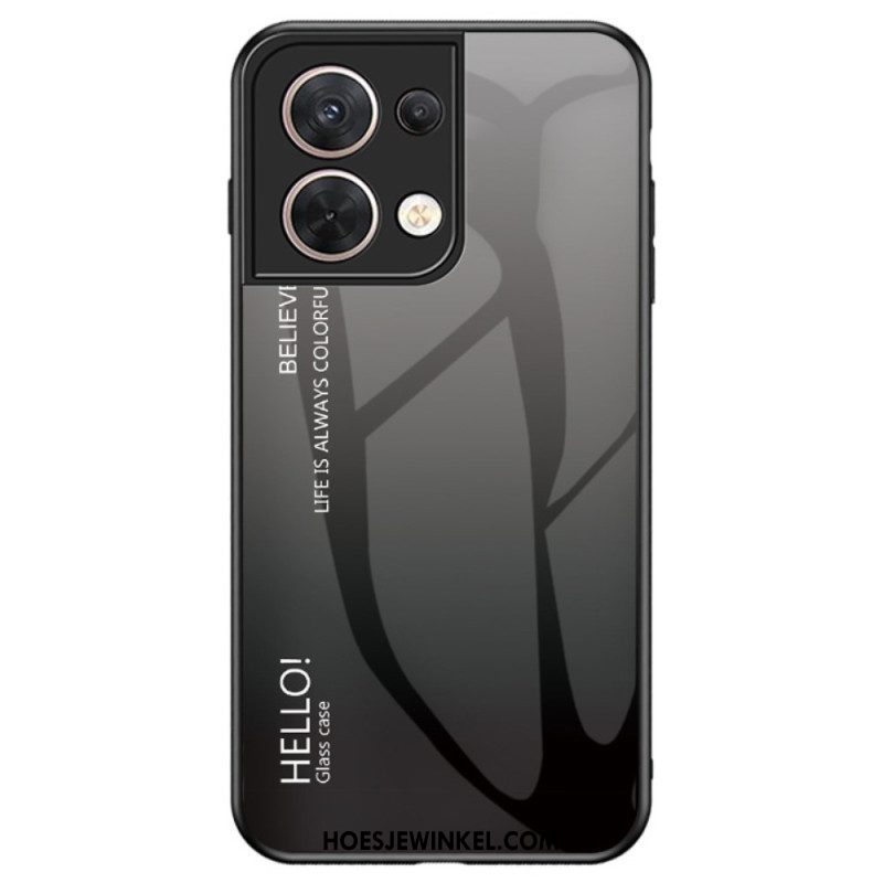 Hoesje voor Oppo Reno 8 Gehard Glas Hallo