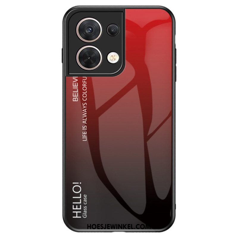 Hoesje voor Oppo Reno 8 Gehard Glas Hallo