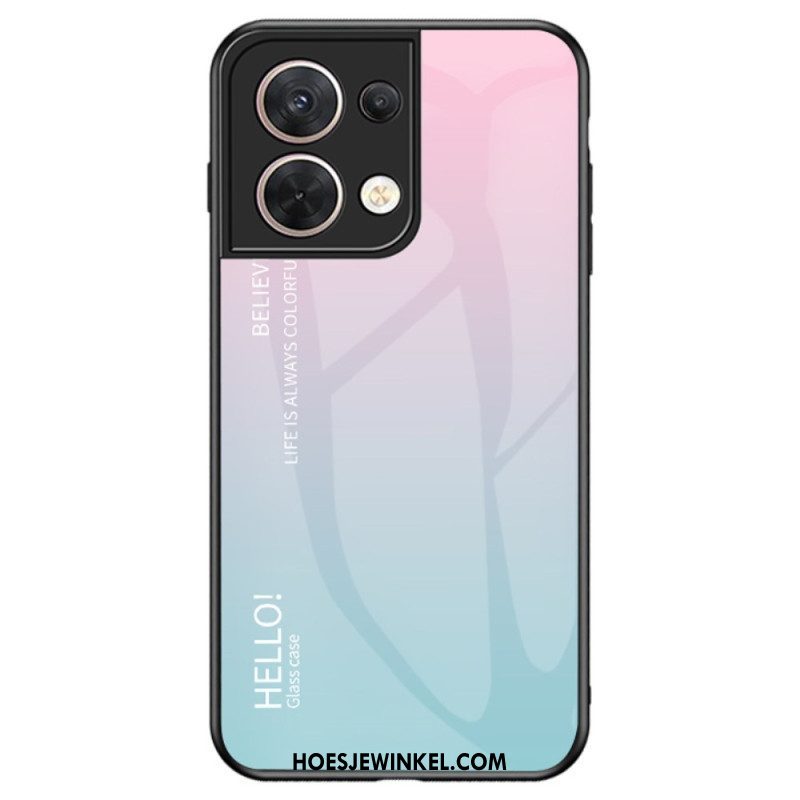 Hoesje voor Oppo Reno 8 Gehard Glas Hallo