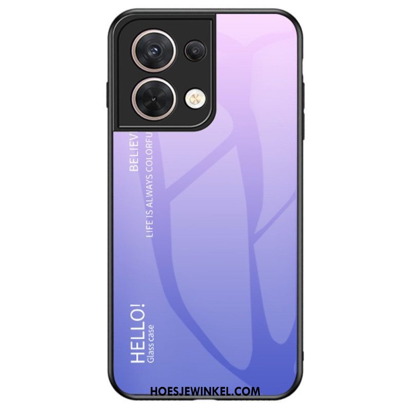 Hoesje voor Oppo Reno 8 Gehard Glas Hallo