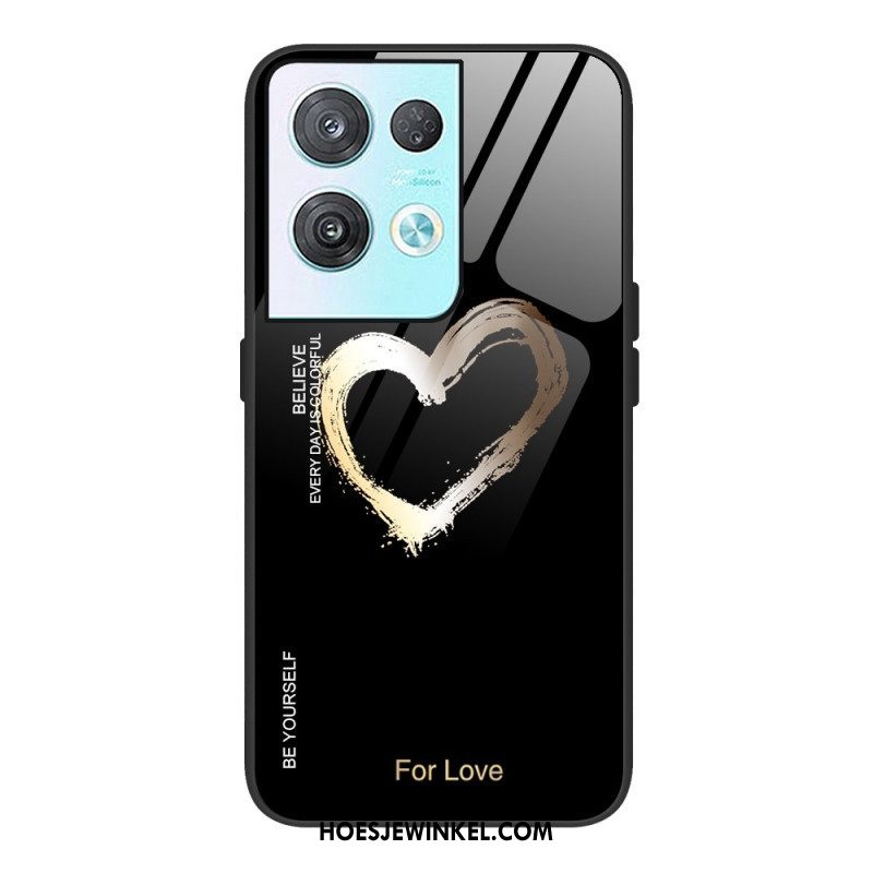 Hoesje voor Oppo Reno 8 Hart Van Gehard Glas