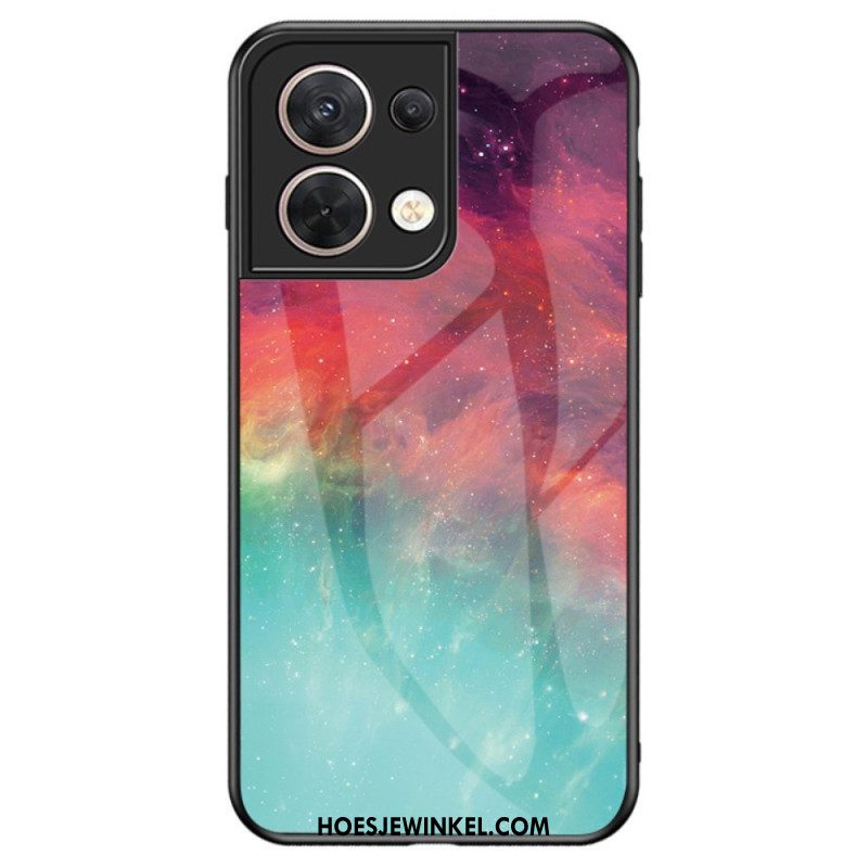 Hoesje voor Oppo Reno 8 Patroon Van Gehard Glas