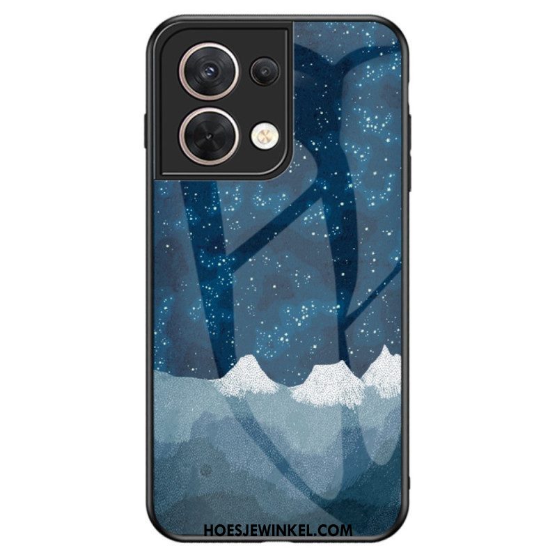 Hoesje voor Oppo Reno 8 Patroon Van Gehard Glas