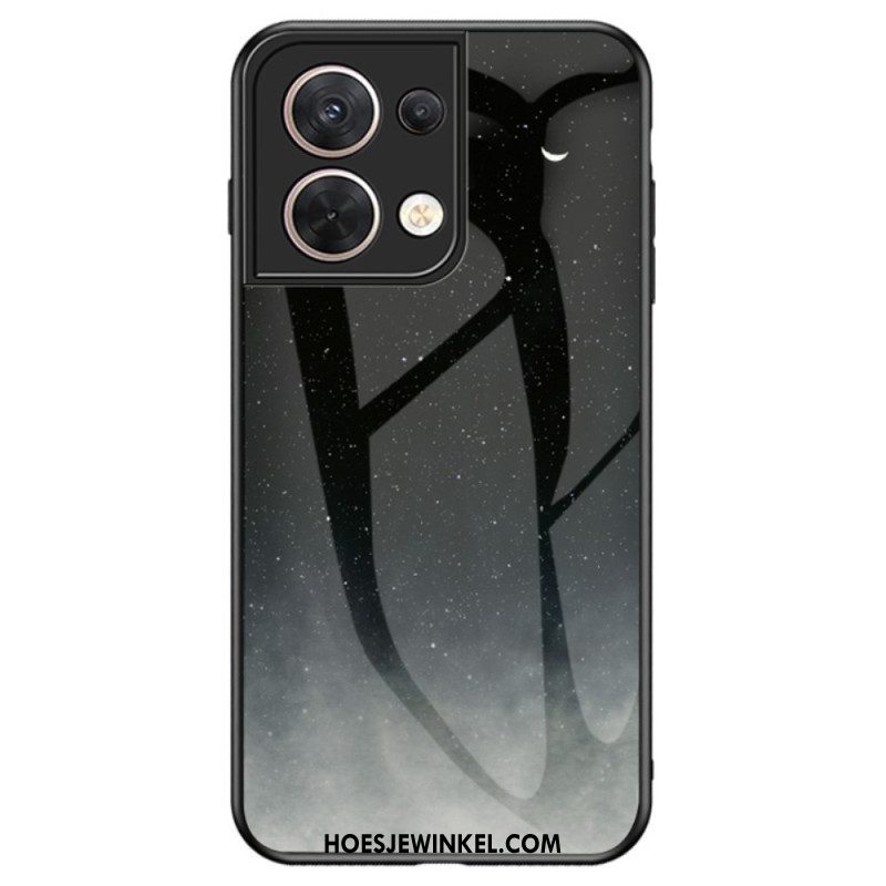 Hoesje voor Oppo Reno 8 Patroon Van Gehard Glas