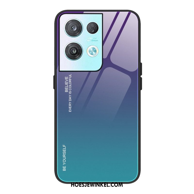 Hoesje voor Oppo Reno 8 Pro Geloof Gehard Glas